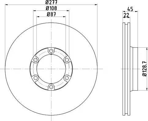 HELLA 8DD 355 120-001 - Гальмівний диск autocars.com.ua