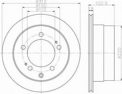 HELLA 8DD 355 120-061 - Тормозной диск autodnr.net