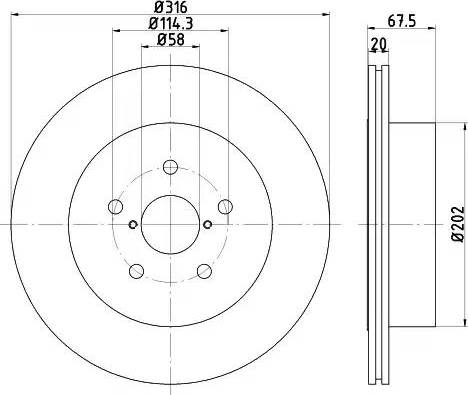 HELLA 8DD 355 120-201 - Тормозной диск avtokuzovplus.com.ua