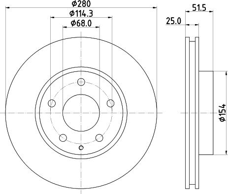 HELLA 8DD 355 120-441 - Гальмівний диск autocars.com.ua