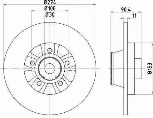 HELLA 8DD 355 120-571 - Гальмівний диск autocars.com.ua