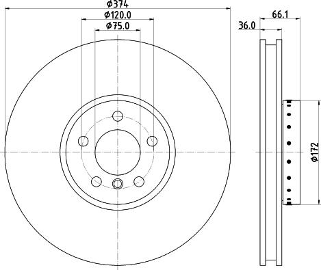 HELLA 8DD 355 120-711 - Гальмівний диск autocars.com.ua