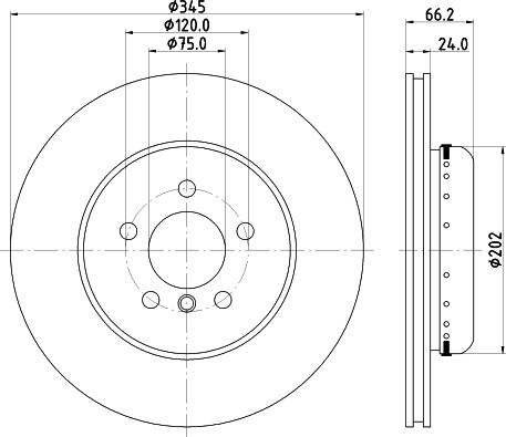 HELLA 8DD 355 120-851 - Гальмівний диск autocars.com.ua