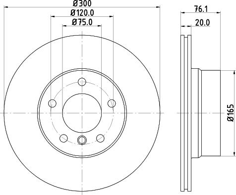 HELLA 8DD 355 120-901 - Гальмівний диск autocars.com.ua