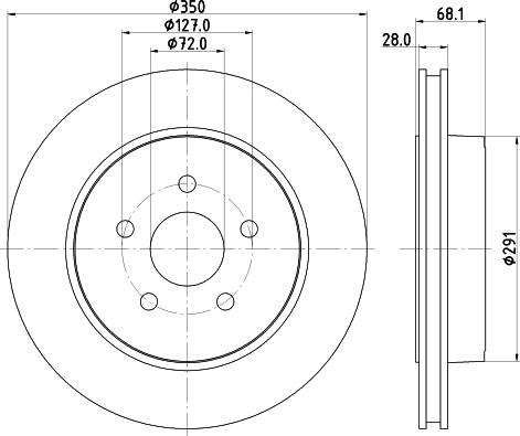 HELLA 8DD 355 120-911 - Гальмівний диск autocars.com.ua