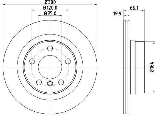 HELLA 8DD 355 120-971 - Гальмівний диск autocars.com.ua