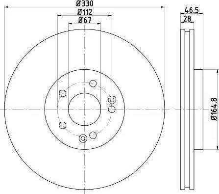 HELLA 8DD 355 118-821 - Тормозной диск avtokuzovplus.com.ua