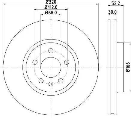 HELLA 8DD 355 121-401 - Гальмівний диск autocars.com.ua