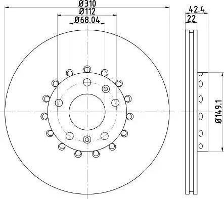 HELLA 8DD 355 121-751 - Гальмівний диск autocars.com.ua