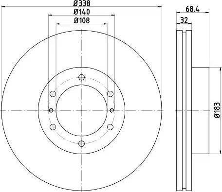 HELLA 8DD 355 121-901 - Гальмівний диск autocars.com.ua