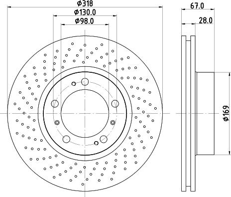 HELLA 8DD 355 121-922 - Гальмівний диск autocars.com.ua