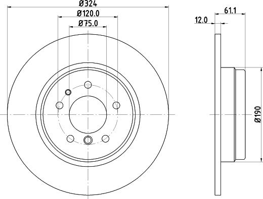 HELLA 8DD 355 122-062 - Тормозной диск avtokuzovplus.com.ua