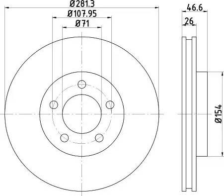 HELLA 8DD 355 122-181 - Гальмівний диск autocars.com.ua