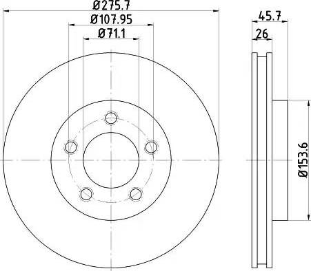 HELLA 8DD 355 122-191 - Гальмівний диск autocars.com.ua