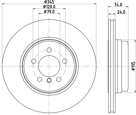 HELLA 8DD 355 122-251 - Гальмівний диск autocars.com.ua