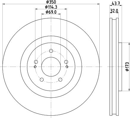 HELLA 8DD 355 122-321 - Гальмівний диск autocars.com.ua