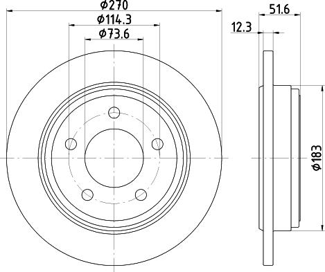 HELLA 8DD 355 122-361 - Гальмівний диск autocars.com.ua