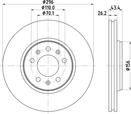 HELLA 8DD 355 122-371 - Гальмівний диск autocars.com.ua