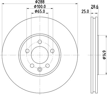 HELLA 8DD 355 122-432 - Гальмівний диск autocars.com.ua