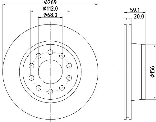 HELLA 8DD 355 122-452 - Тормозной диск avtokuzovplus.com.ua