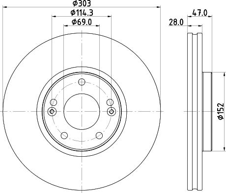 HELLA 8DD 355 122-501 - Гальмівний диск autocars.com.ua