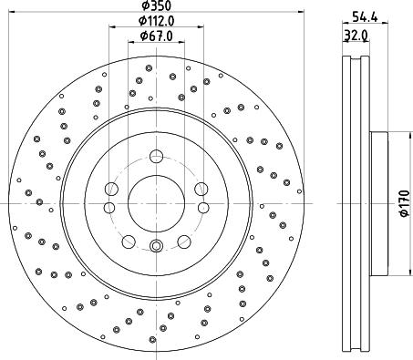 HELLA 8DD 355 122-541 - Гальмівний диск autocars.com.ua