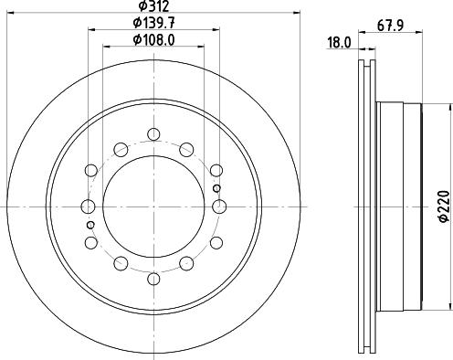 HELLA 8DD 355 122-711 - Гальмівний диск autocars.com.ua