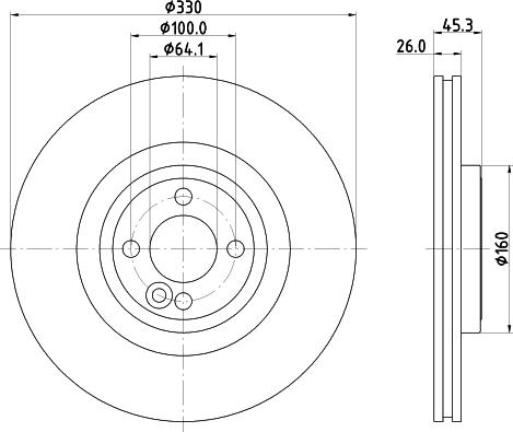 HELLA 8DD 355 122-731 - Гальмівний диск autocars.com.ua