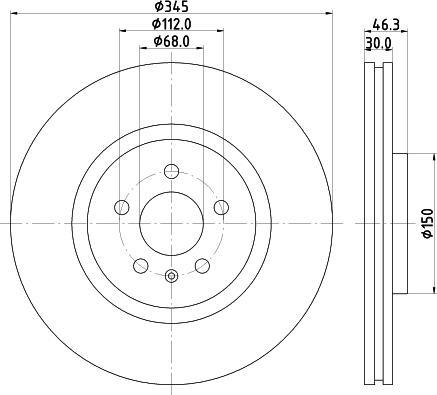 HELLA 8DD 355 122-802 - Гальмівний диск autocars.com.ua