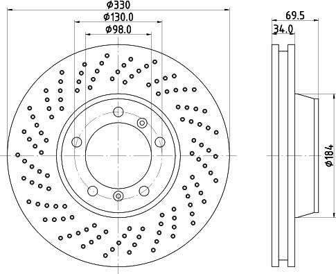 HELLA 8DD 355 122-822 - Тормозной диск avtokuzovplus.com.ua