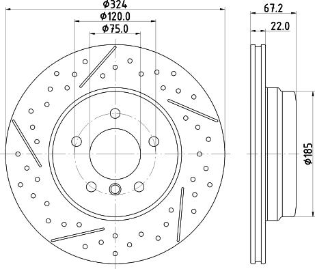 HELLA 8DD 355 123-031 - Тормозной диск avtokuzovplus.com.ua