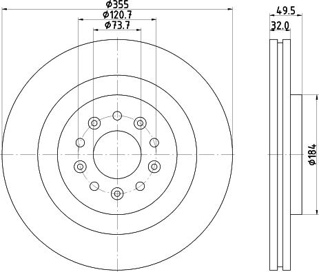 HELLA 8DD 355 123-132 - Гальмівний диск autocars.com.ua