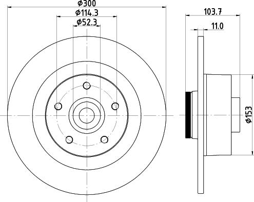 HELLA 8DD 355 123-171 - Гальмівний диск autocars.com.ua