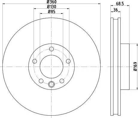 HELLA 8DD 355 123-201 - Тормозной диск avtokuzovplus.com.ua