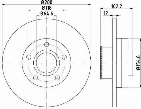 HELLA 8DD 355 113-401 - Гальмівний диск autocars.com.ua