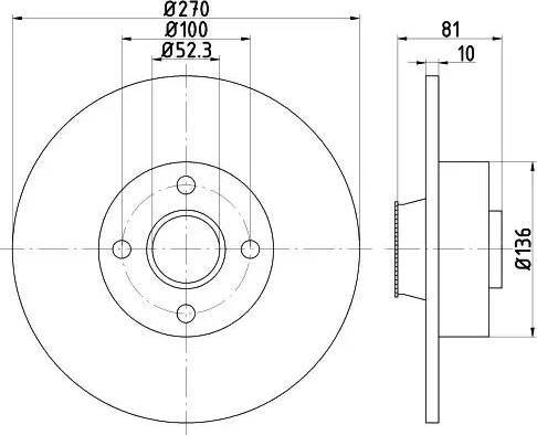 HELLA 8DD 355 113-491 - Гальмівний диск autocars.com.ua