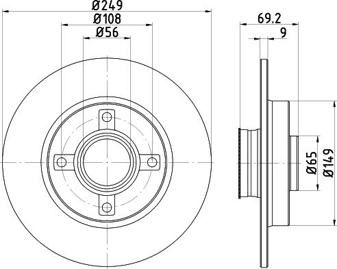 HELLA 8DD 355 123-281 - Гальмівний диск autocars.com.ua