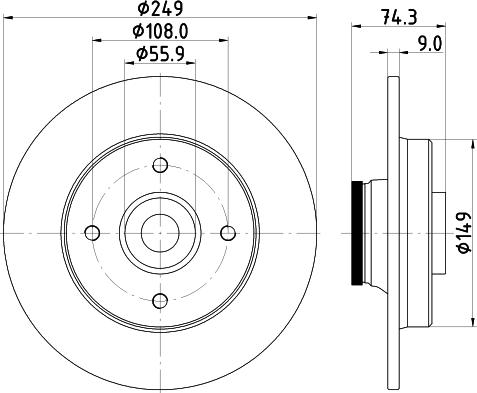 HELLA 8DD 355 123-301 - Тормозной диск avtokuzovplus.com.ua