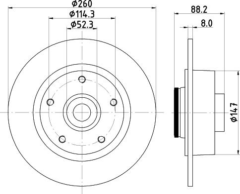 HELLA 8DD 355 123-341 - Тормозной диск avtokuzovplus.com.ua