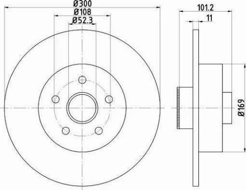 HELLA 8DD 355 120-121 - Тормозной диск avtokuzovplus.com.ua