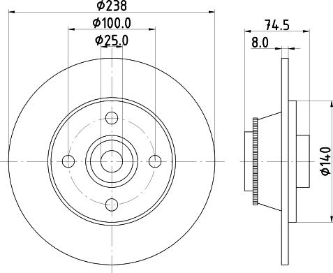 HELLA 8DD 355 123-391 - Тормозной диск avtokuzovplus.com.ua