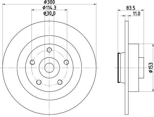 HELLA 8DD 355 123-401 - Гальмівний диск autocars.com.ua