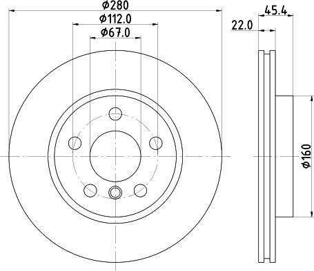 HELLA 8DD 355 123-481 - Гальмівний диск autocars.com.ua