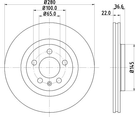 HELLA 8DD 355 123-521 - Гальмівний диск autocars.com.ua