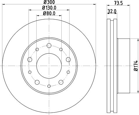 HELLA 8DD 355 123-901 - Тормозной диск avtokuzovplus.com.ua