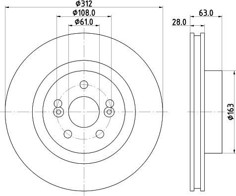 HELLA 8DD 355 123-911 - Гальмівний диск autocars.com.ua