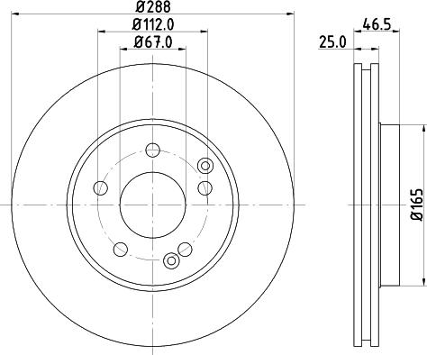 HELLA 8DD 355 124-021 - Тормозной диск avtokuzovplus.com.ua