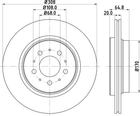 HELLA 8DD 355 124-241 - Тормозной диск avtokuzovplus.com.ua