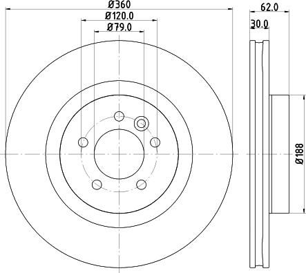 HELLA 8DD 355 124-341 - Гальмівний диск autocars.com.ua