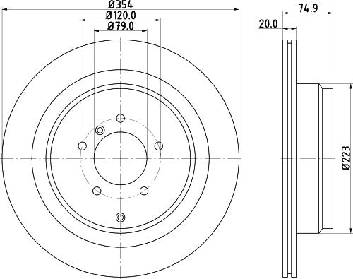 HELLA 8DD 355 124-501 - Гальмівний диск autocars.com.ua